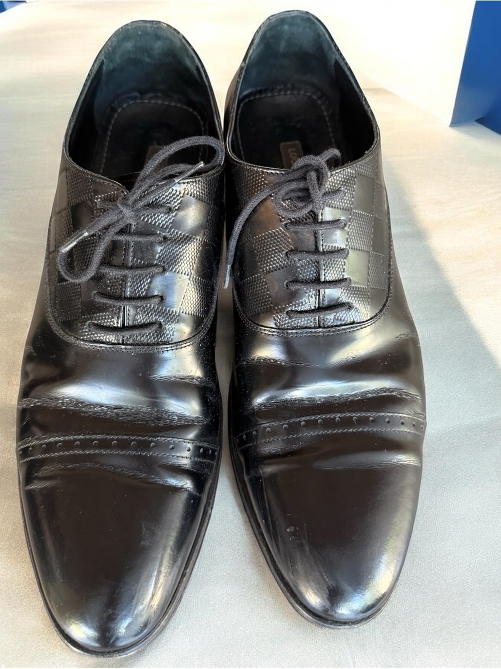 Designer Black Leather Dress Oxfords